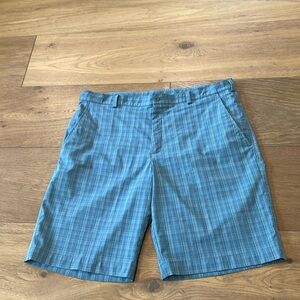 Nike Shorts Mens 38 Blue Plaid Fit Dry Classic Performance Active Golf